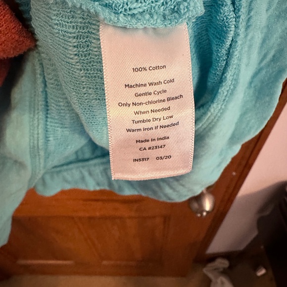 T by Talbots Sweatshirt Mint Green Cowl Neck Drawstring Kangaroo Pocket Sz XL - Picture 7 of 9